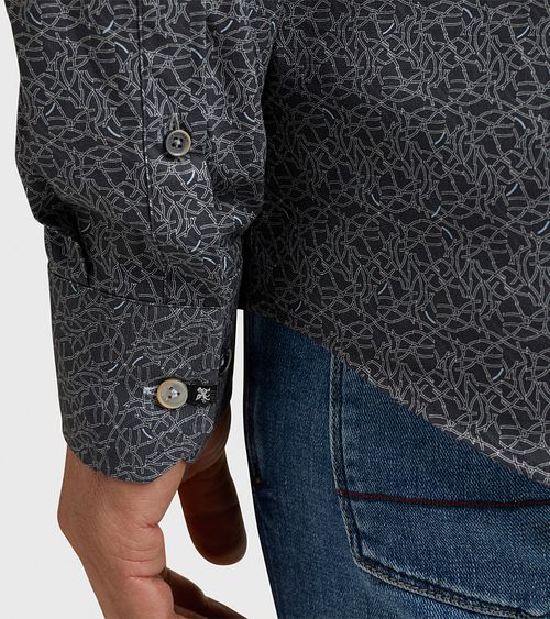 Vanguard Overhemd Print Antraciet Model / Detail