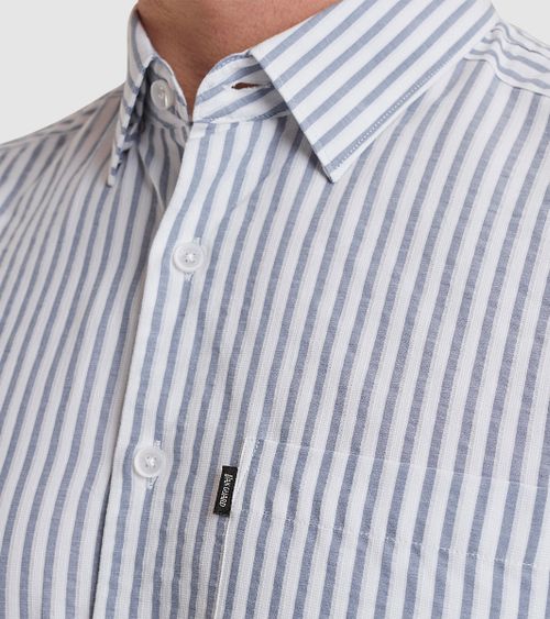 Vanguard Overhemd Streep Lichtblauw Model / Detail