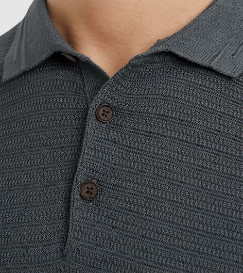 Vanguard Polo Skjorta Struktur Mörk Skiffer Model / Detail