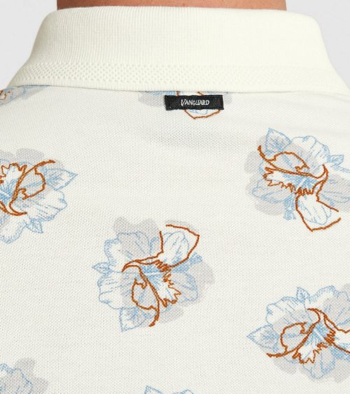 Vanguard Polo Shirt Print Ecru Model / Detail