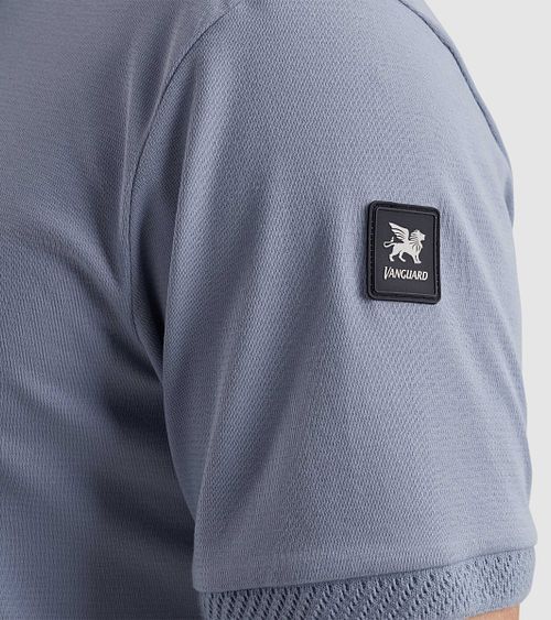 Vanguard Poloshirt Interlock Jersey Blauw Model / Detail