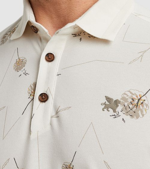 Vanguard Poloshirt Print Ecru Model / Detail