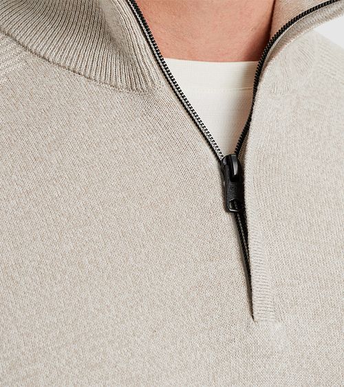 Vanguard Pullover Demi-Zip Melange Ecru Product / Detail
