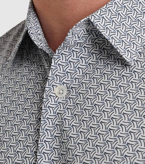 Vanguard Short Sleeve Hemd Print Blauw Model / Detail