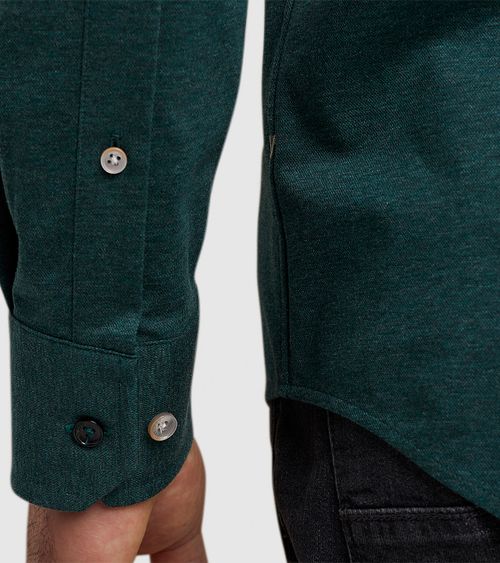 Vanguard Skjorte Mørkegrønn Melange Model / Detail