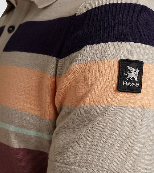 Vanguard Stickad Polo Beige Model / Detail
