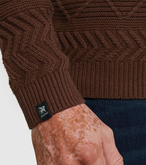 Vanguard Strikkede Polotrøje Brun Model / Detail
