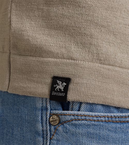 Vanguard Strikket Poloskjorte Beige Model / Detail