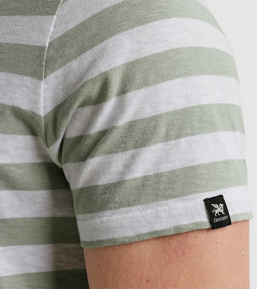 Vanguard T-Shirt Rayures Vert Model / Detail