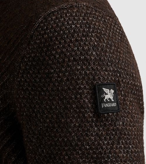 Vanguard Trøje med Halv Lynlås i Brun Uld Model / Detail