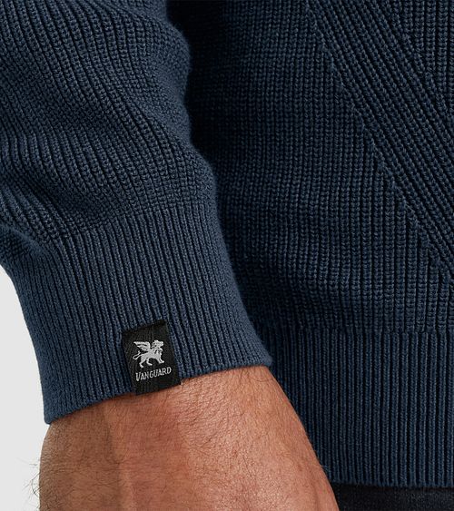 Vanguard Trøje Med Halv Lynlås i Marineblå Model / Detail