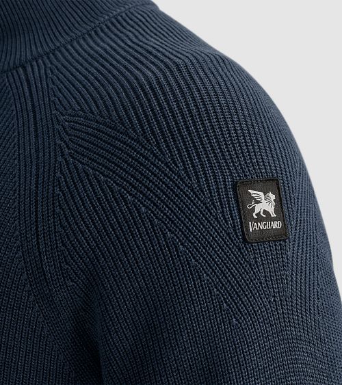 Vanguard Tröja med halv dragkedja i marinblått Model / Detail