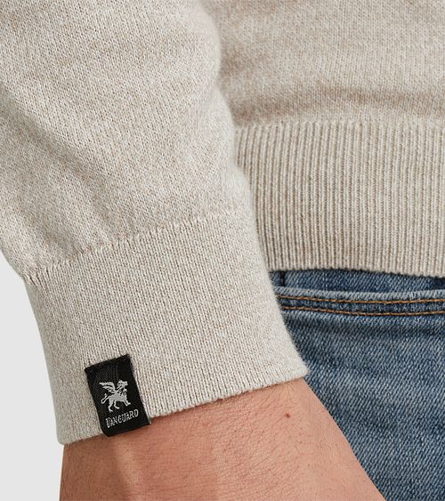 Vanguard Trui Half Zip Melange Ecru Product / Detail