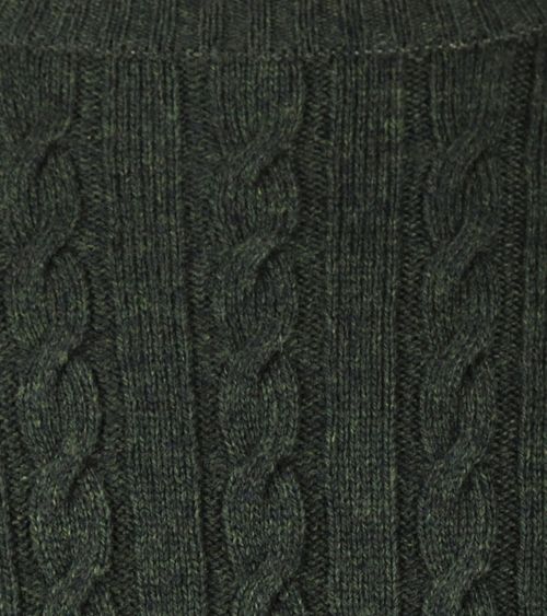 McGregor maglione a trecce in lana merino mélange verde scuro Product / Detail