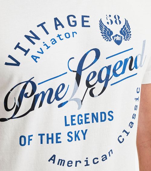 PME Legend T-Shirt Logo Artwork Vit Model / Detail