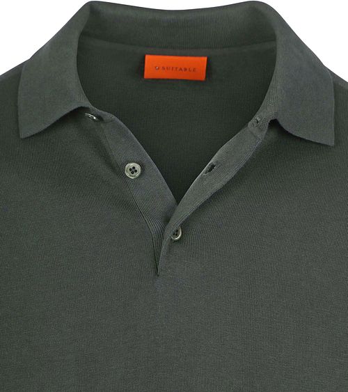 Suitable Compact Cotton Polo w kolorze ciemnozielonym Product / Detail