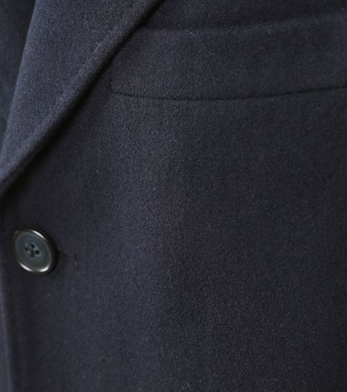 Abrigo de lana twill Suitable en azul marino Product / Detail