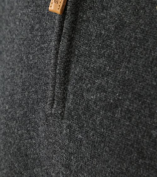 William Lockie Pull Half Zip Laine D'Agneau Charcoal Melange Product / Detail