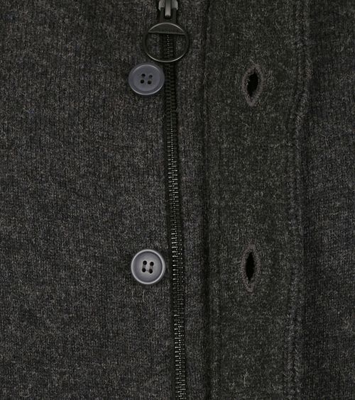 Chaleco con cremallera Barbour de lana de cordero con parche en antracita Product / Detail