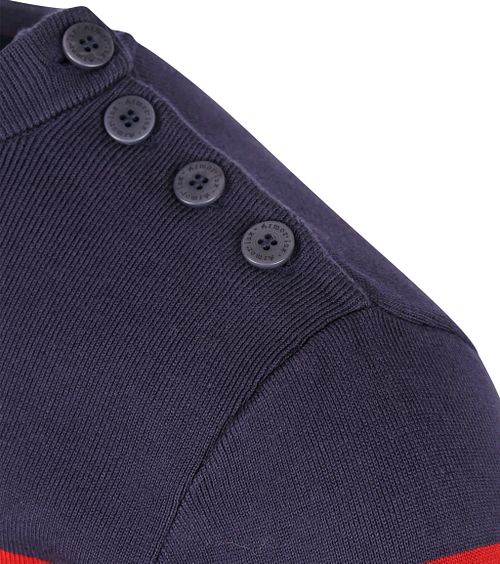 Jersey Armor-Lux Groix de rayas azul marino y rojo Product / Detail
