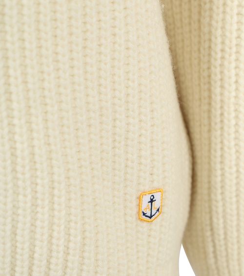 Armor-Lux Camionneur Half Zip Pullover Wolle Ecru Product / Detail