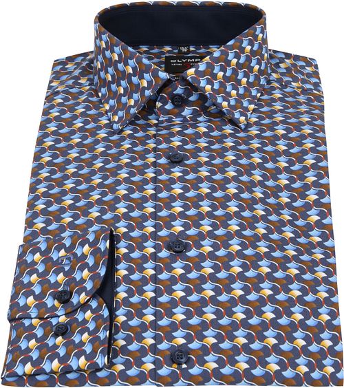 Camisa OLYMP Lvl 5 con estampado azul Product / Detail