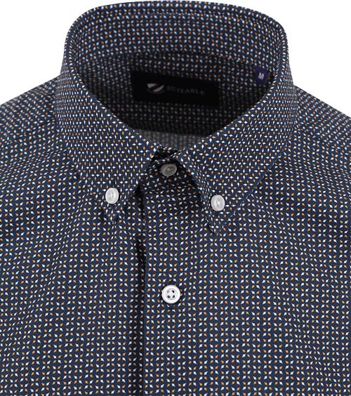Camisa de manga corta Suitable con estampado en azul marino Product / Detail