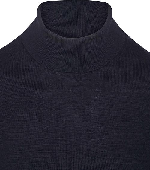 Suitable jersey de cuello alto de merino azul marino Product / Detail