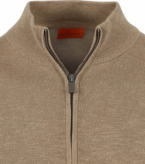 Suitable Cardigan Slub Yarn Beige Product / Detail