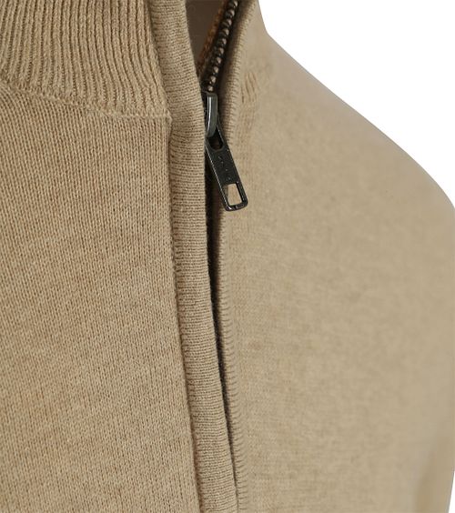 Steppin' Out Jersey half-zip de algodón y cachemira en color arena Product / Detail