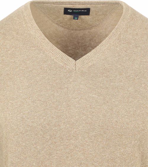 Suitable Respect Cotton Vinir Pullover Melange Sand Product / Detail