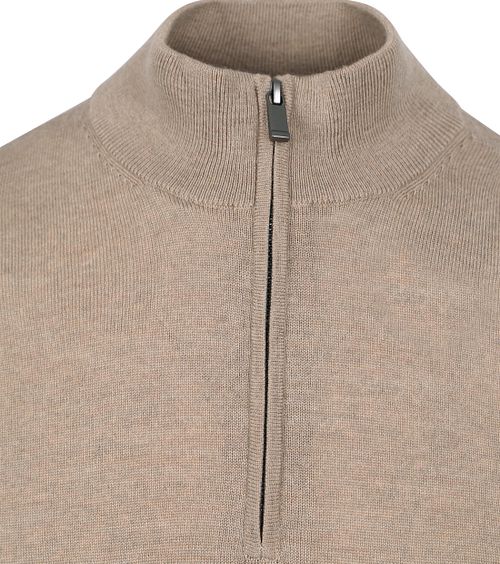 Suitable maglia in merino half zip beige Product / Detail