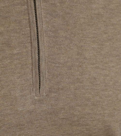 Pullover Profuomo Luxury con mezza zip beige Product / Detail