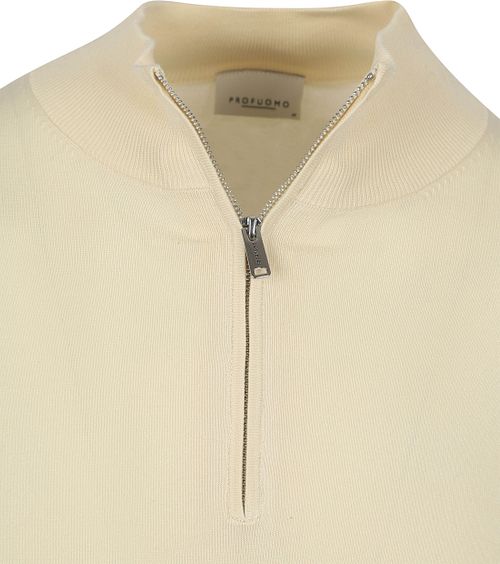 Pullover Profuomo Luxury con mezza zip off white Product / Detail