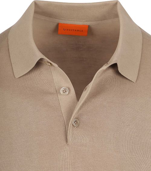 Suitable Compact Cotton Polo Shirt Beige Product / Detail
