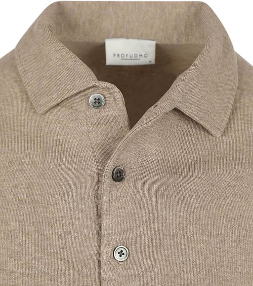 Profuomo Longsleeve Polo Shirt Luxury Basic Beige Product / Detail