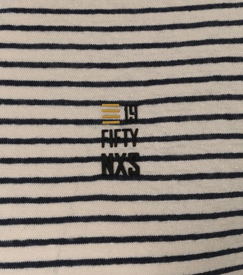 No Excess T-Tröja Randig Yarn Dye Beige Product / Detail