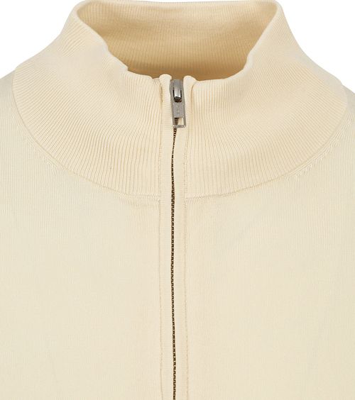 Profuomo Half Zip Pullover Luxury Ecru Product / Detail