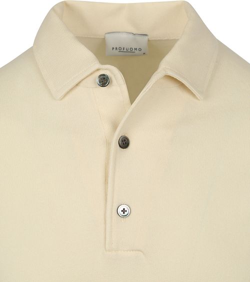 Profuomo långärmad piké Luxury Basic Off White Product / Detail