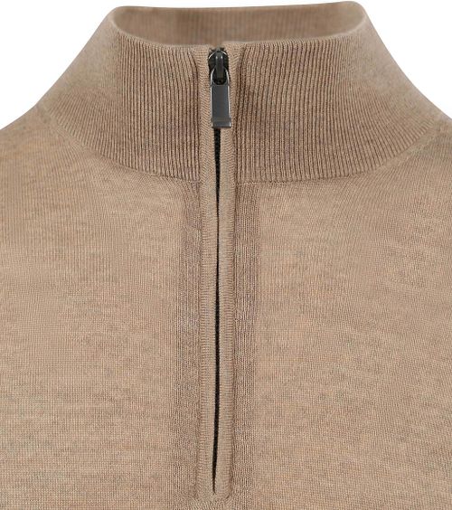 Suitable Merino Half Zip Trui Beige Product / Detail