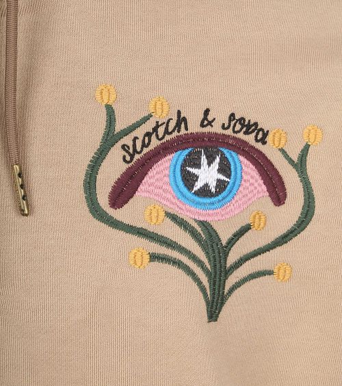 Scotch and Soda bluza z haftowanym motywem, half-zip Product / Detail
