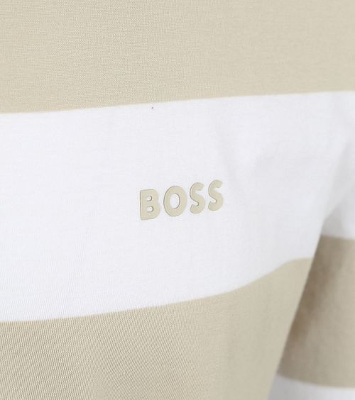 T-Shirt BOSS Stripe beżowy Product / Detail