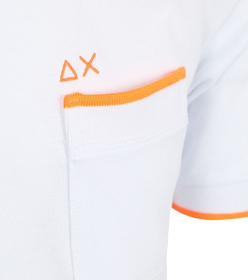 Sun68 T-Shirt z piki Fluo Stripe Biały Product / Detail