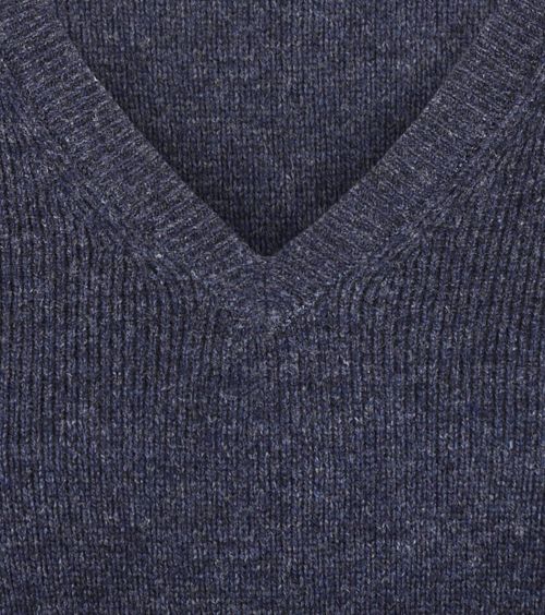 Steppin' Out Dam V-ringad Tröja Lammull Marinblå Product / Detail