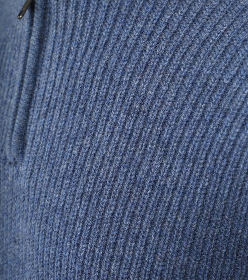 Steppin' Out Halvveis Glidelås Genser Lamull Mørk Blå Product / Detail