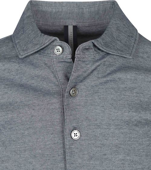 Profuomo Stickad Pikétröja Melerad Blå Product / Detail