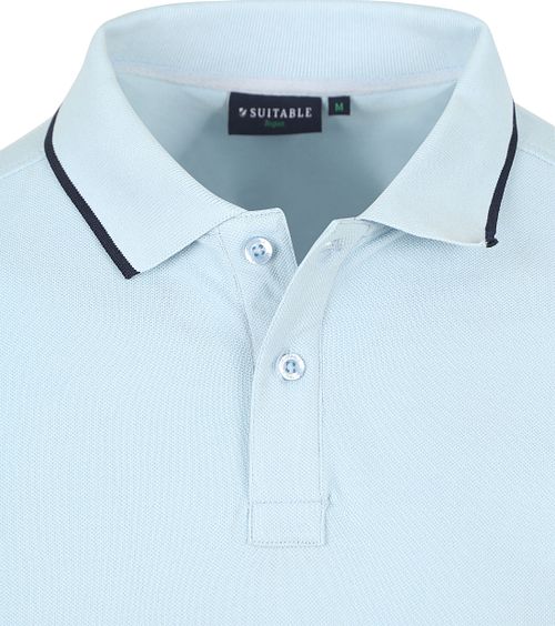 Suitable Respect Polo Tipped Ljusblå Product / Detail
