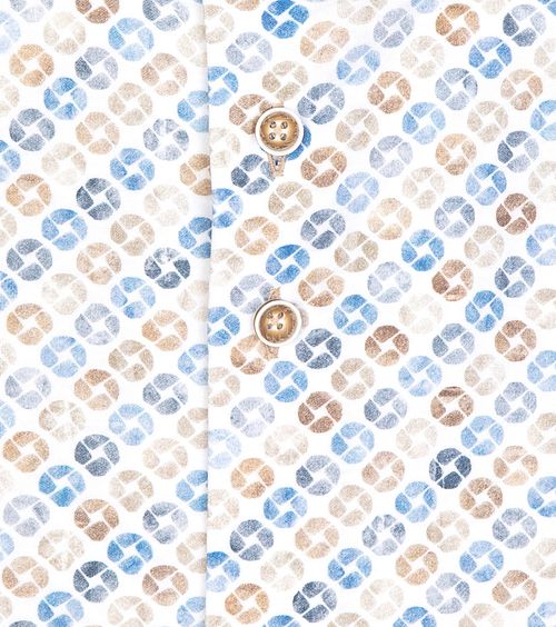 R2 Stickat Stickat Skjorta Beige Blå Product / Detail