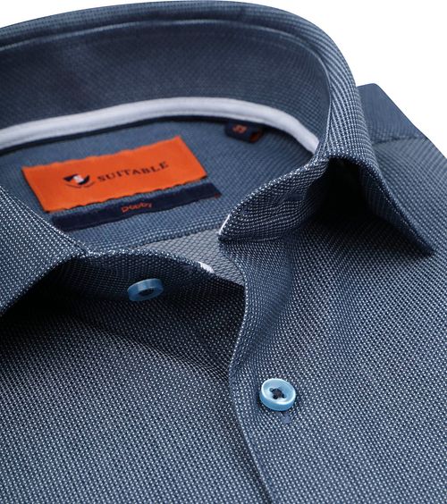 Suitable Dobby Skjorte Melange Mørkeblå Product / Detail