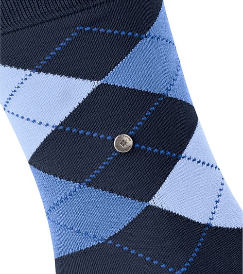 Burlington Manchester Socken Kariert Blau 6120 Product / Detail